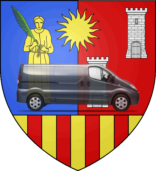 camion sur blason ville de Amélie-les-Bains-Palalda
