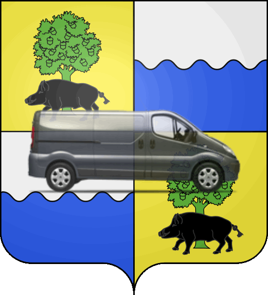 camion sur blason ville de Amendeuix-Oneix