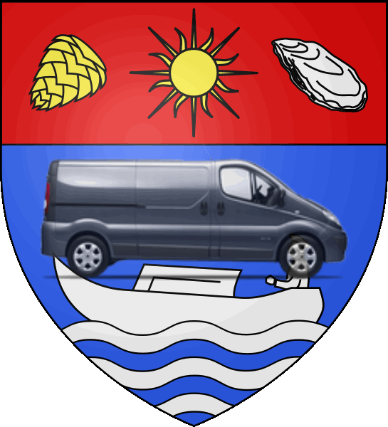 camion sur blason ville de Arès