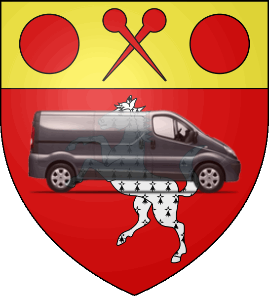 camion sur blason ville de Ascoux