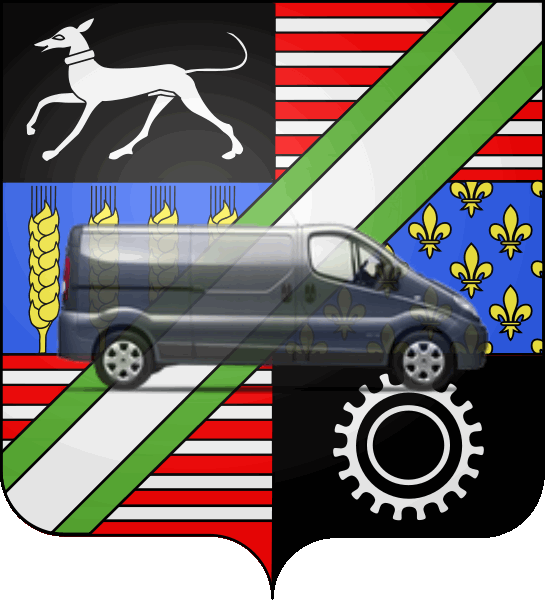 camion sur blason ville de Aubergenville