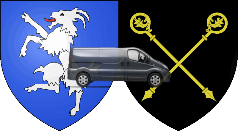 camion sur blason ville de Bischheim