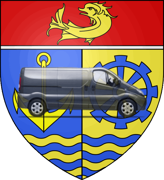camion sur blason ville de Bourg-lès-Valence