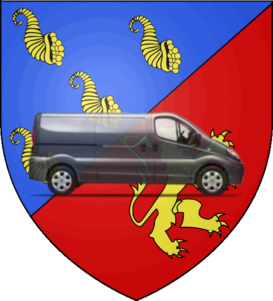 camion sur blason ville de Caluire-et-Cuire