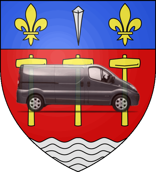 camion sur blason ville de Carrières-sur-Seine