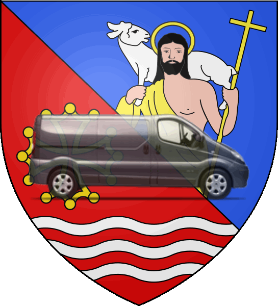 camion sur blason ville de Castelnau-le-Lez