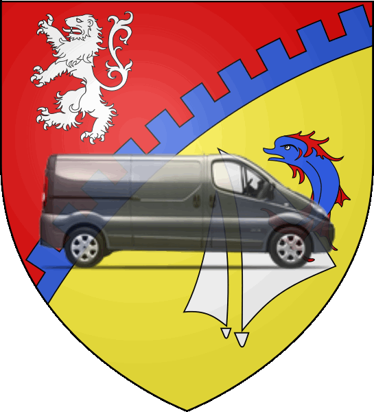 camion sur blason ville de Décines-Charpieu