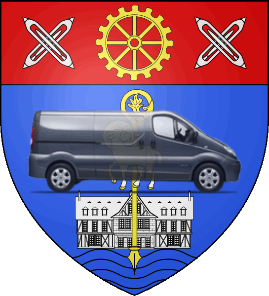 camion sur blason ville de Déville-lès-Rouen