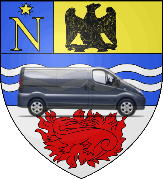 camion sur blason ville de Fontainebleau
