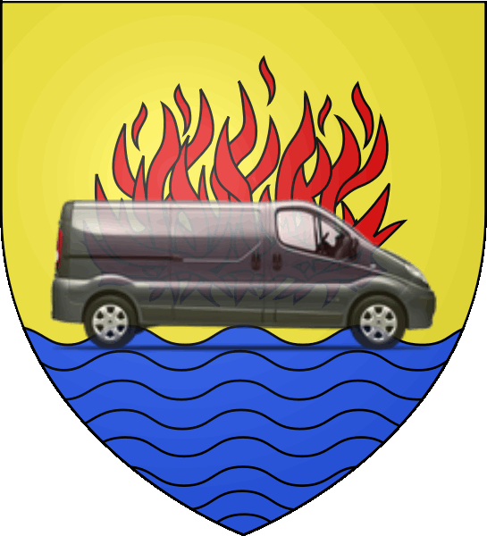 camion sur blason ville de L'Isle-sur-la-Sorgue