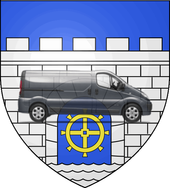 camion sur blason ville de La Courneuve