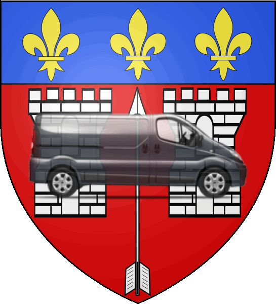 camion sur blason ville de La Flèche