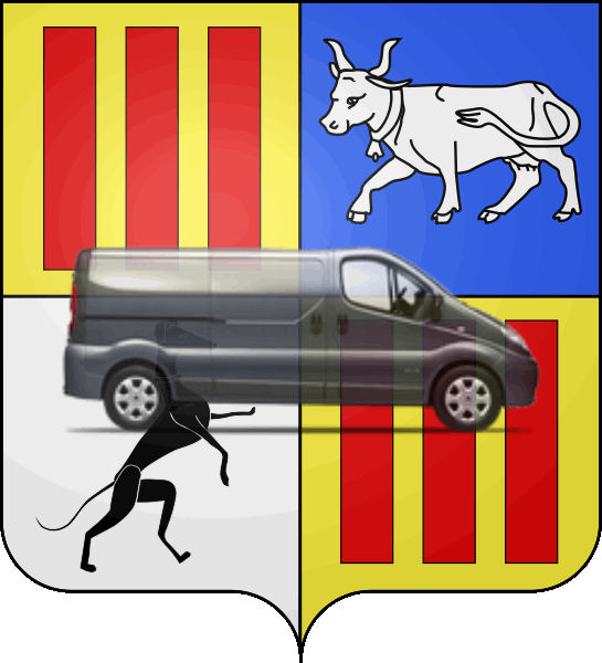 camion sur blason ville de Lannemezan