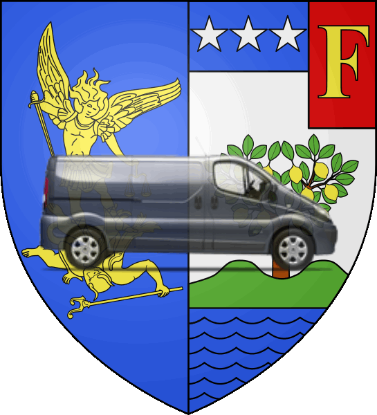 camion sur blason ville de Menton