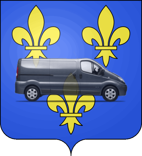 camion sur blason ville de Ozoir-la-Ferrière