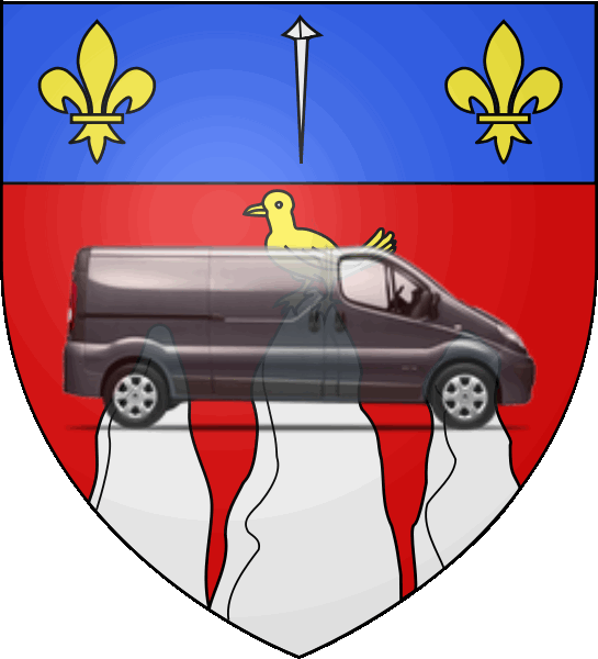 camion sur blason ville de Pierrefitte-sur-Seine