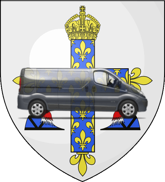 camion sur blason ville de Saint-Cyr-l'École