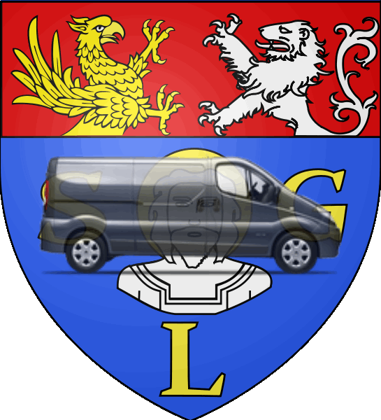 camion sur blason ville de Saint-Genis-Laval