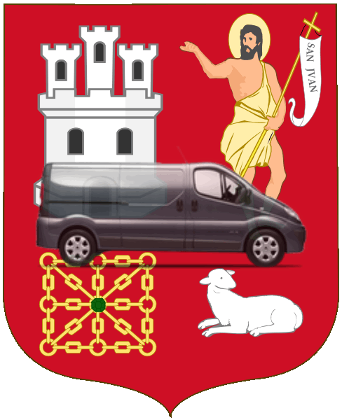 camion sur blason ville de Saint-Jean-Pied-de-Port