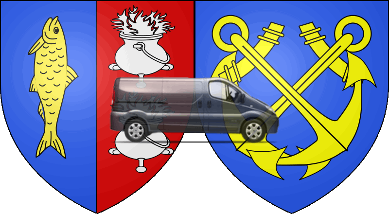 camion sur blason ville de Saint-Just-Saint-Rambert
