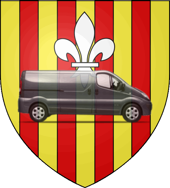 camion sur blason ville de Saint-Maximin-la-Sainte-Baume