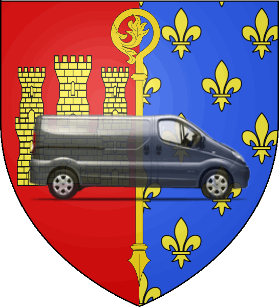 camion sur blason ville de Saint-Ouen-l'Aumône