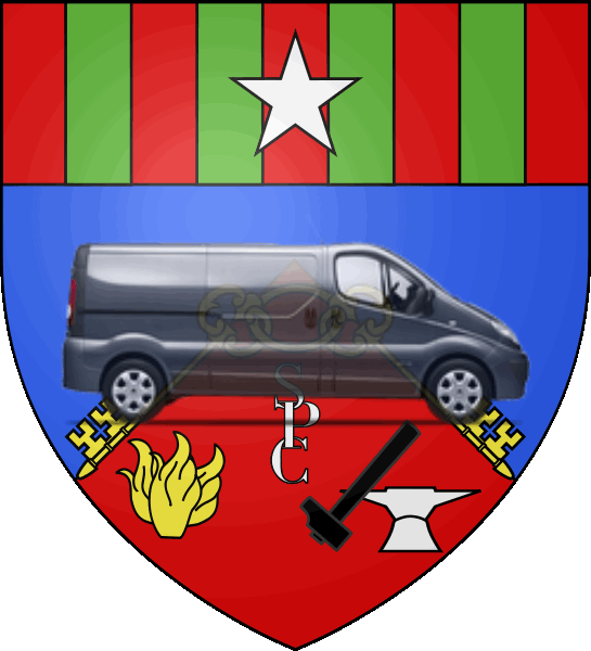 camion sur blason ville de Saint-Pierre-des-Corps