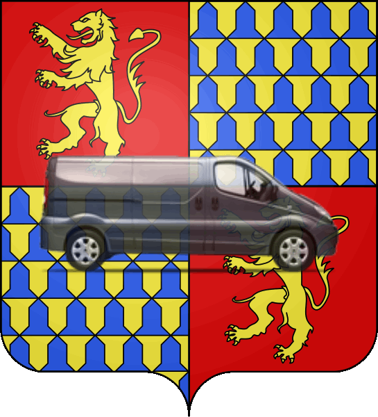 camion sur blason ville de Saint-Savin