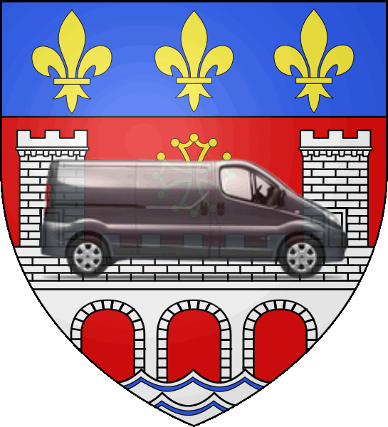 camion sur blason ville de Villefranche-de-Rouergue