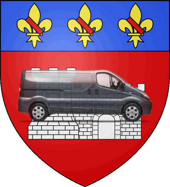 camion sur blason ville de Villefranche-sur-Saône