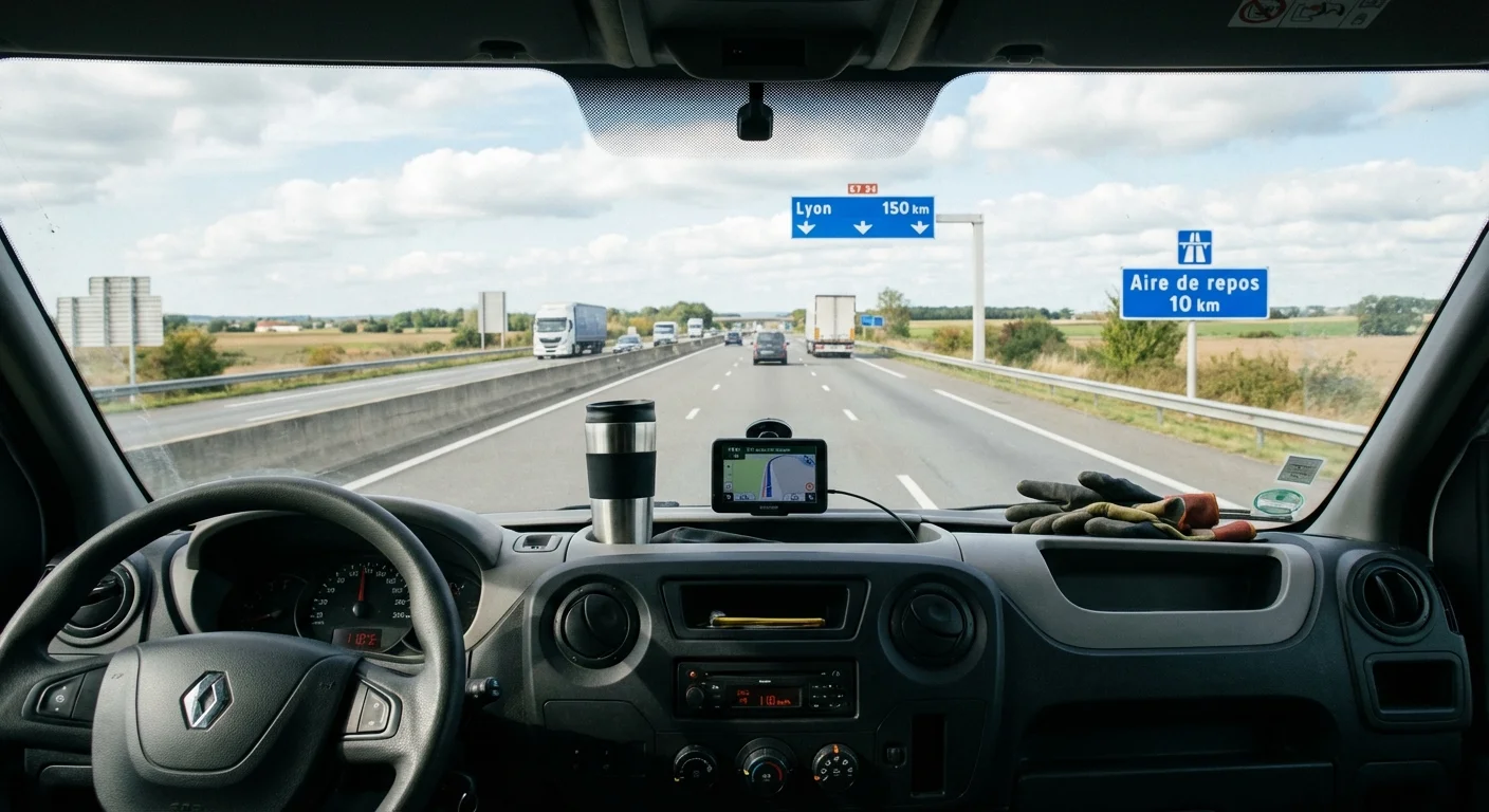 Conduite d'un fourgon utilitaire sur autoroute