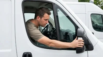 ajustement du rétroviseur extérieur d'un camion 6m3