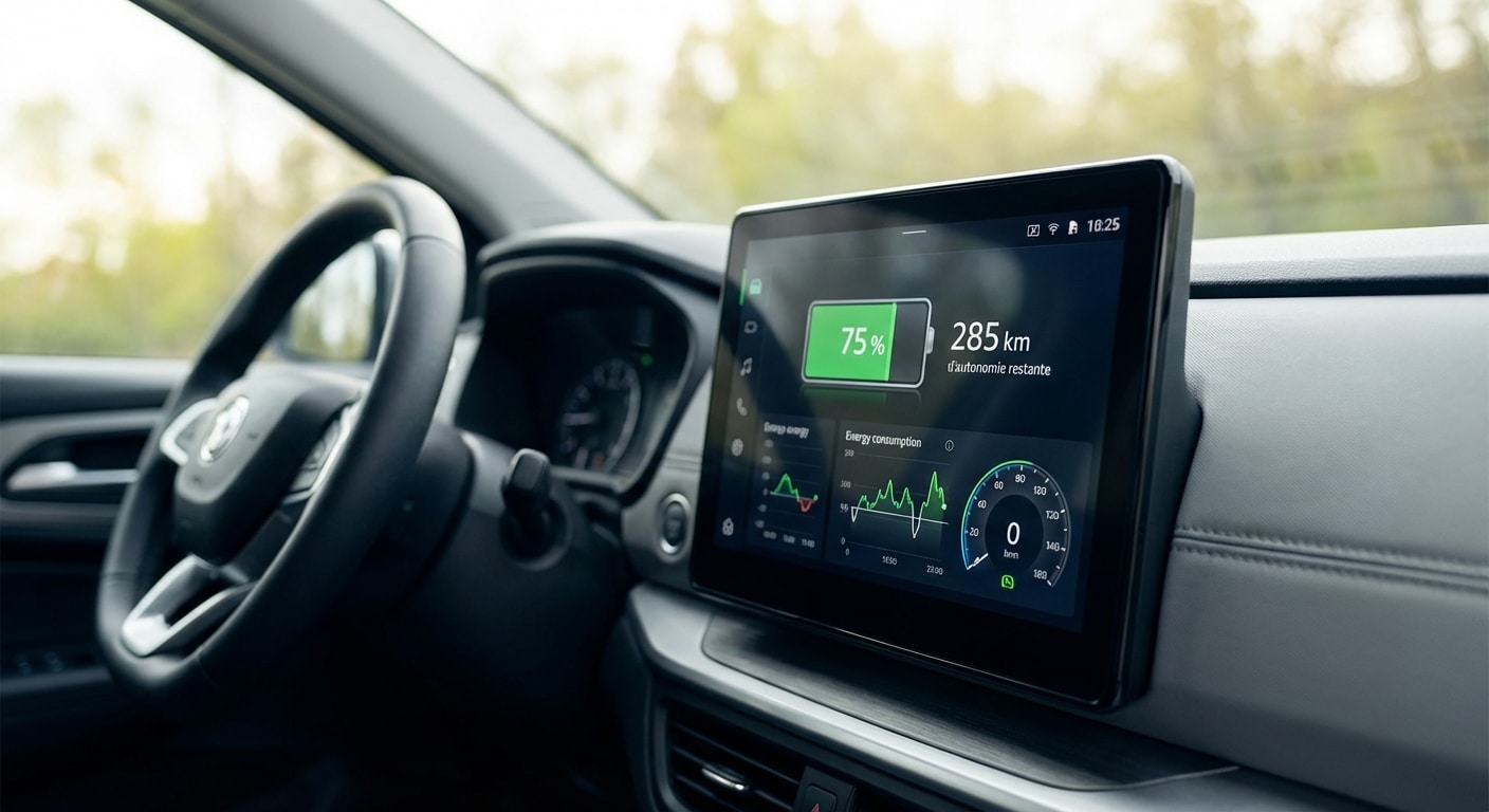 Indicateur de batterie et autonomie d'un utilitaire électrique