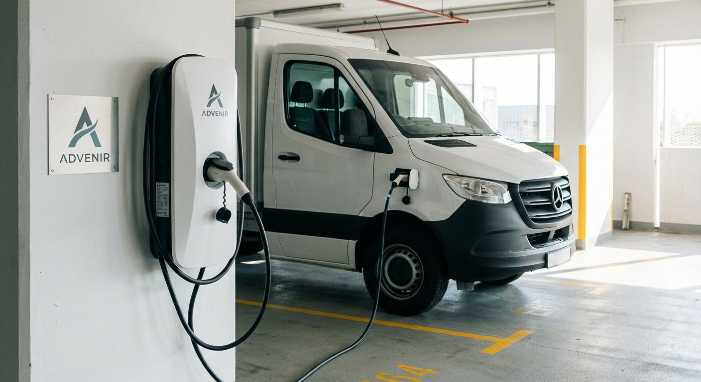 Installation de borne de recharge ADVENIR dans une entreprise