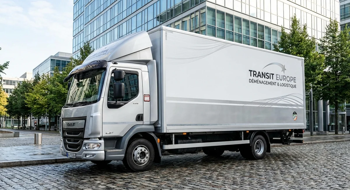 Grand camion poids lourd de plus de 7,5 tonnes nécessitant le permis C