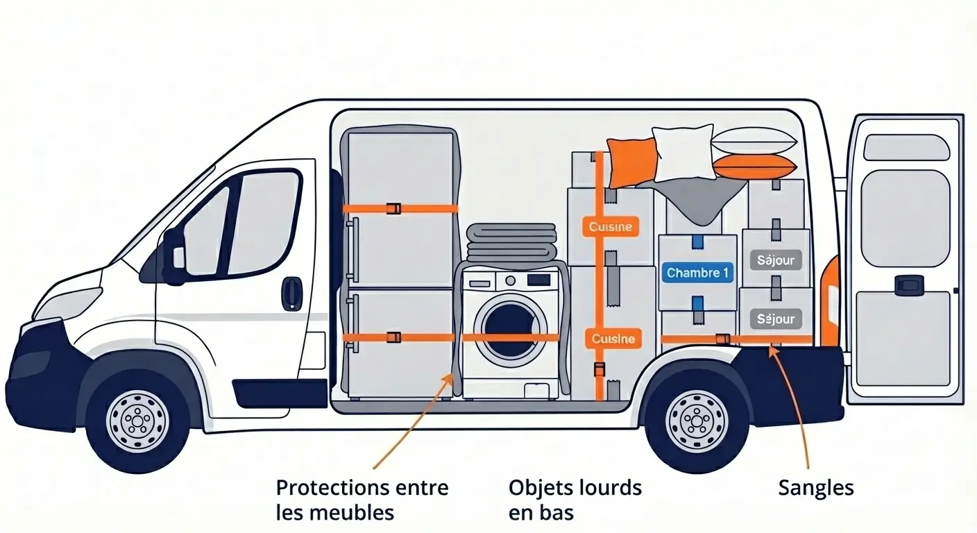 Organisation des cartons dans un utilitaire 10m³ pour déménagement optimisé