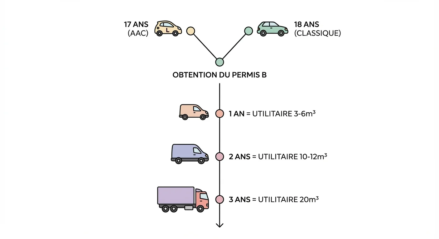 Tableau des conditions de permis pour accéder aux utilitaires de location