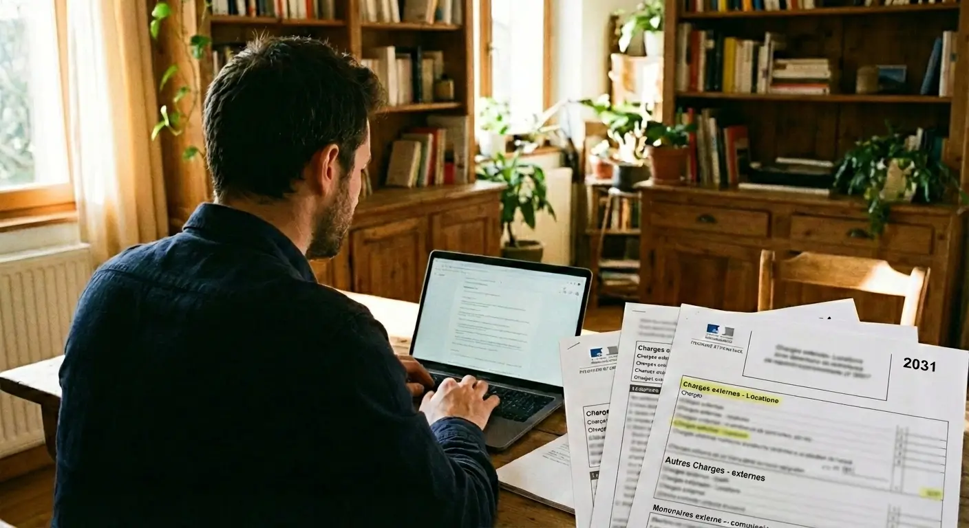 Entrepreneur complétant sa liasse fiscale avec les charges LLD