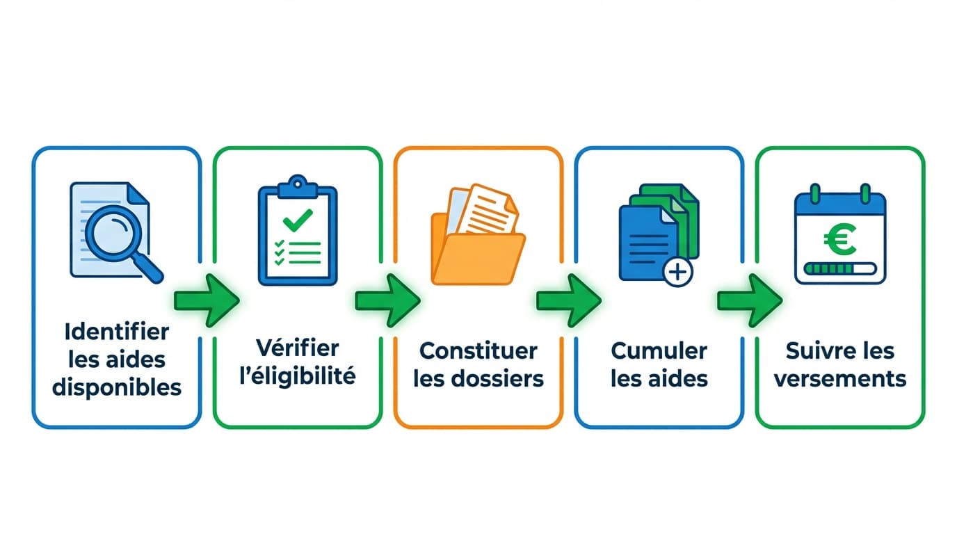 Infographie des démarches pour obtenir les aides à l'utilitaire électrique