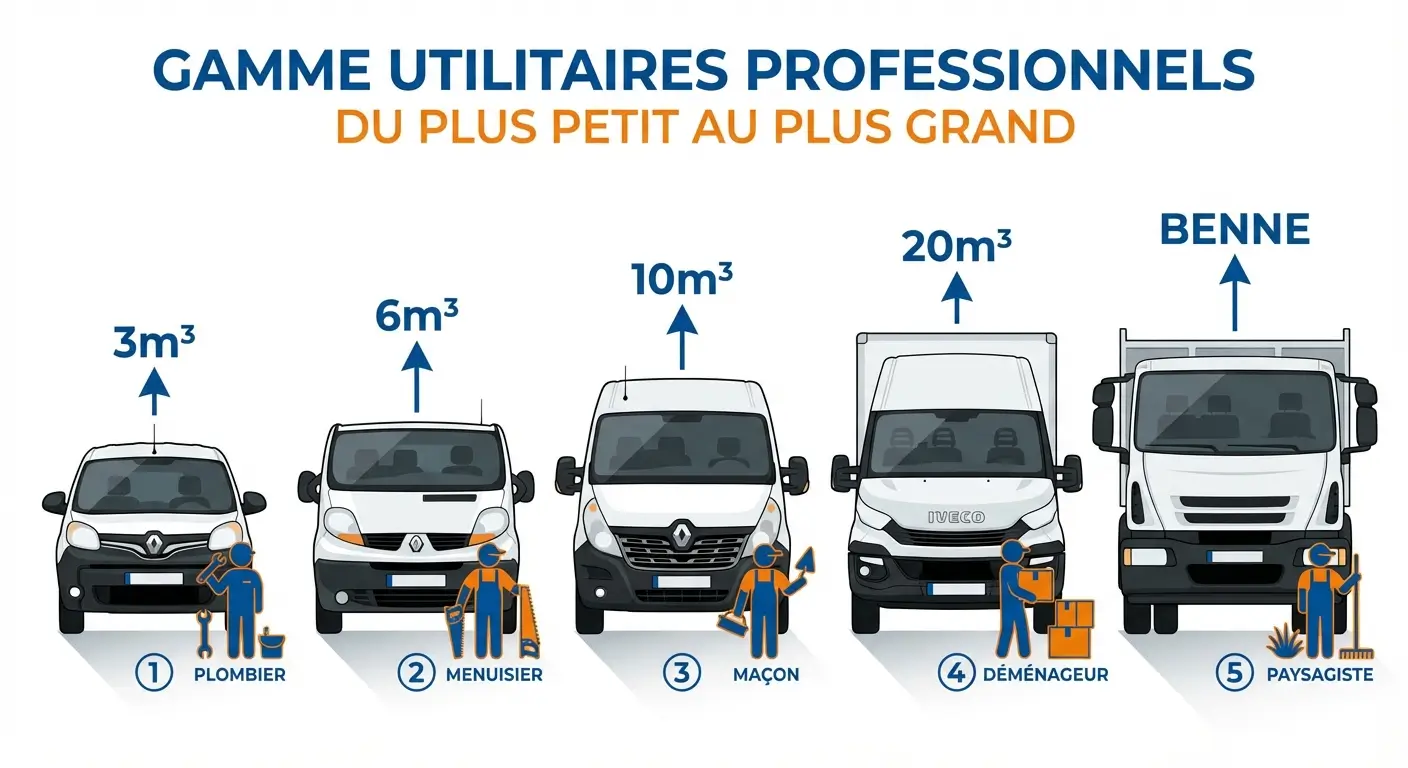Différents modèles d'utilitaires adaptés aux artisans