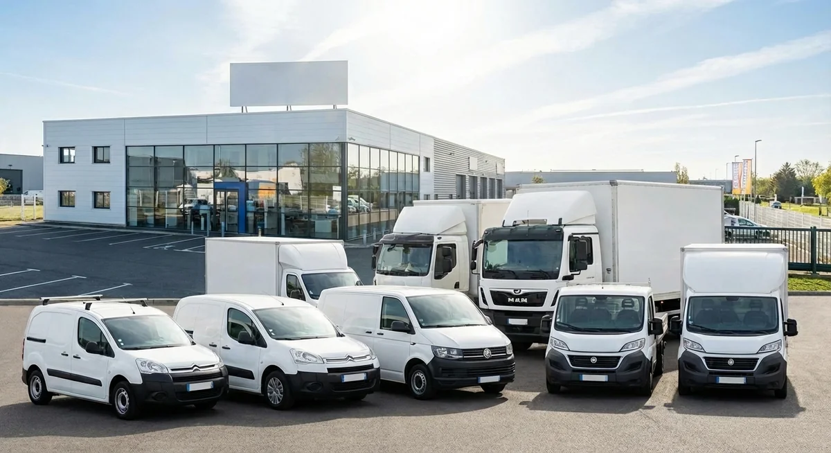 Gamme complète de véhicules utilitaires de location, du petit fourgon au grand camion de déménagement