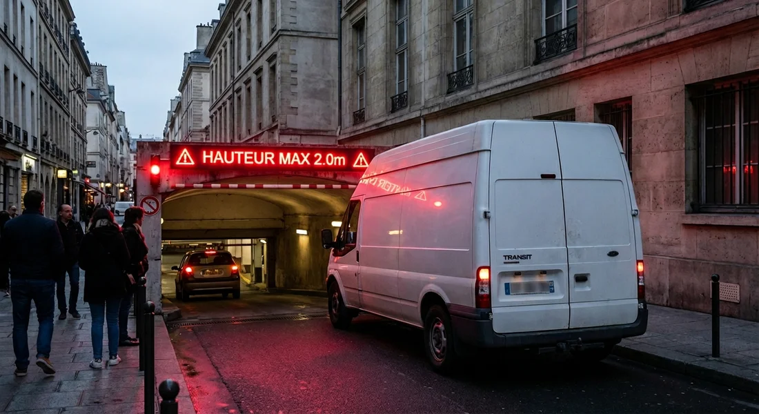 Attention aux hauteurs limitées : un utilitaire peut dépasser 2m50 de haut