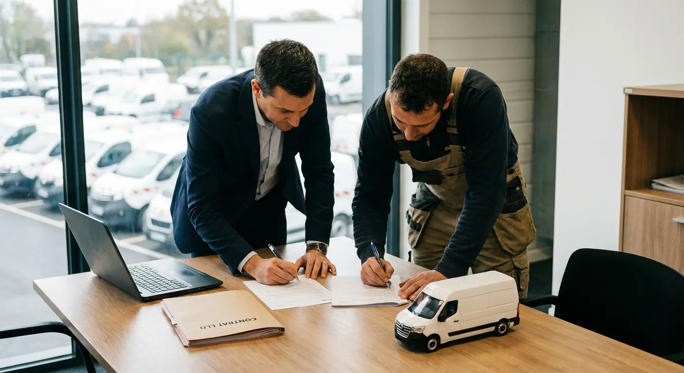 Signature d'un contrat de location longue durée pour utilitaire professionnel