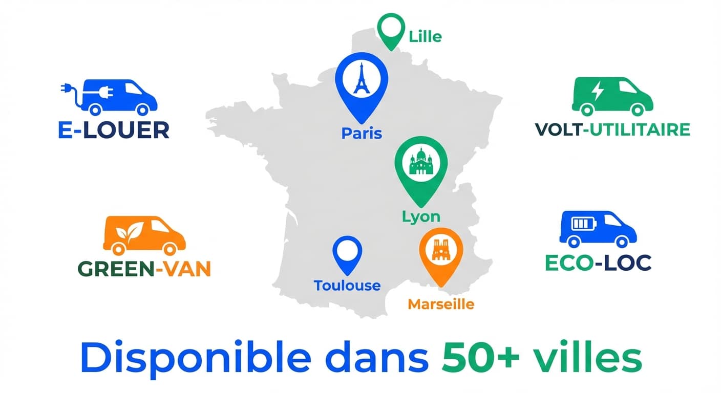 Logos des principaux loueurs proposant des utilitaires électriques en France