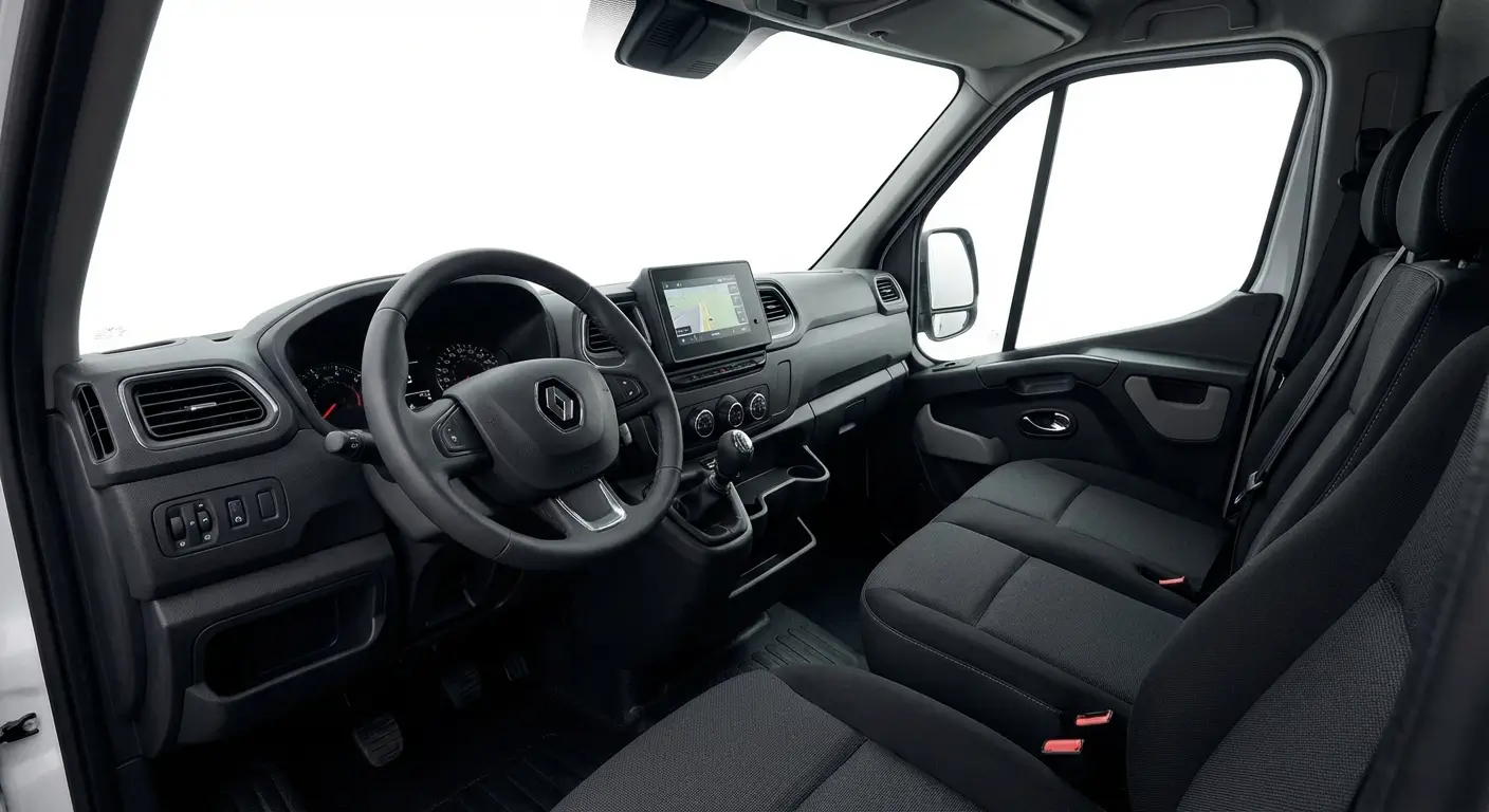 Habitacle confortable du Renault Master 10m³ avec tableau de bord moderne