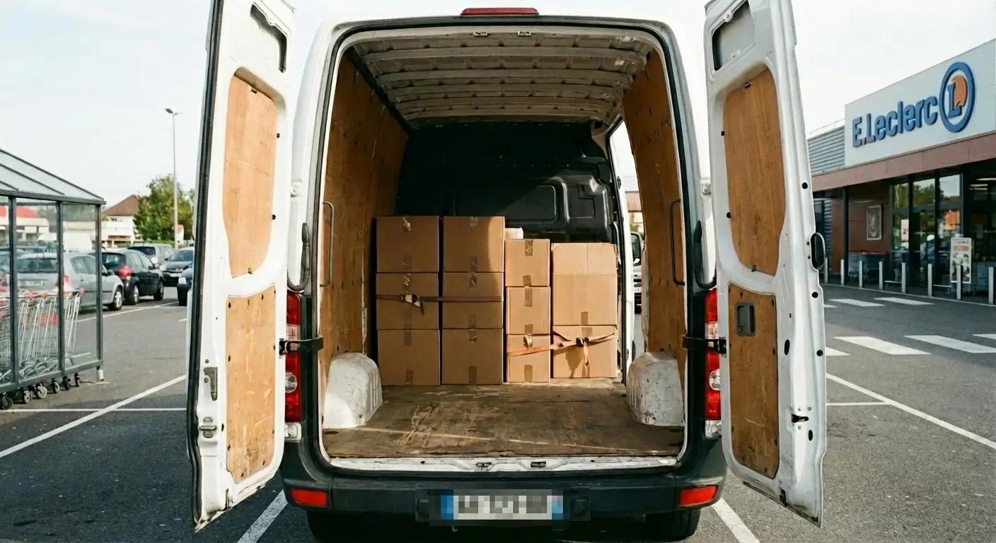 Chargement d'un utilitaire E.Leclerc