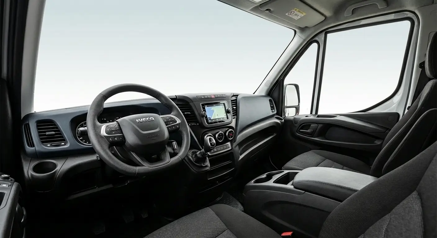 Poste de conduite de l'Iveco Daily avec tableau de bord ergonomique