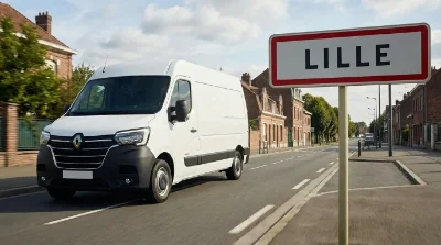 camion utilitaire circulant à Lille