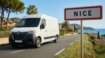 camion utilitaire circulant à Nice