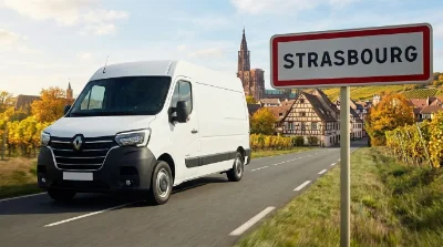 camion utilitaire circulant à Strasbourg
